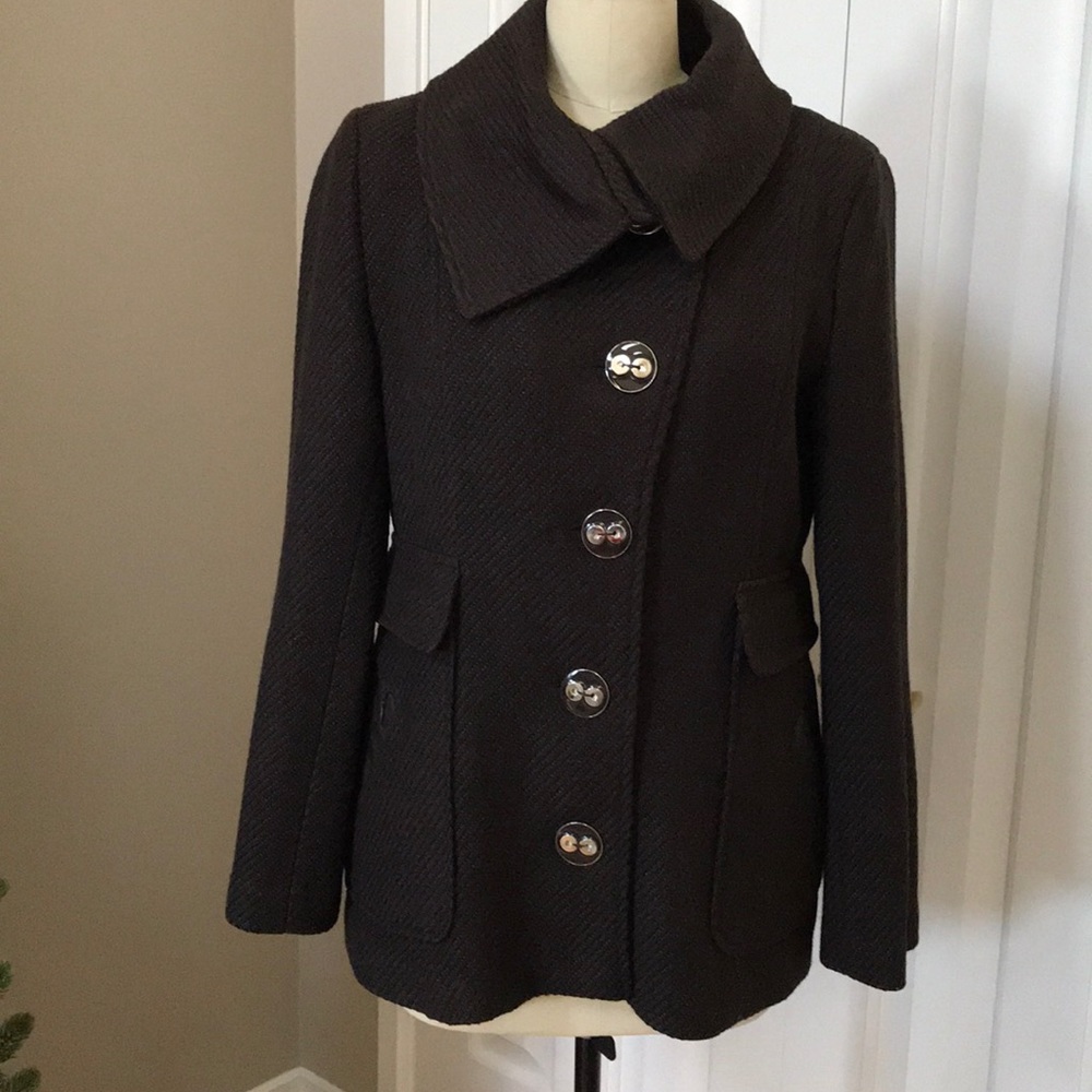 Mackage brown wool and leather coat. Size S-M
